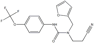 N-(2-cyanoethyl)-N-(2-furylmethyl)-N'-[4-(trifluoromethoxy)phenyl]urea Struktur