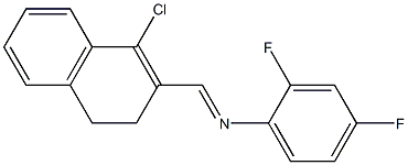 N-[(E)-(1-chloro-3,4-dihydro-2-naphthalenyl)methylidene]-2,4-difluoroaniline Struktur