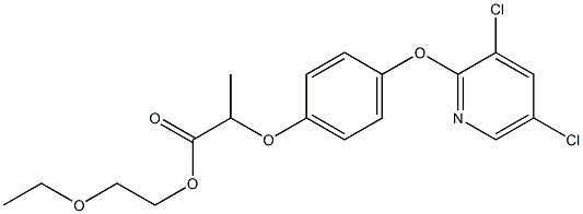 2-ethoxyethyl 2-{4-[(3,5-dichloro-2-pyridyl)oxy]phenoxy}propanoate Struktur