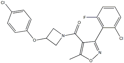 [3-(2-chloro-6-fluorophenyl)-5-methyl-4-isoxazolyl][3-(4-chlorophenoxy)-1-azetanyl]methanone Struktur