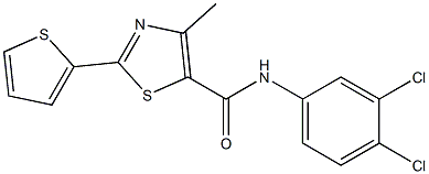 N-(3,4-dichlorophenyl)-4-methyl-2-(2-thienyl)-1,3-thiazole-5-carboxamide Struktur