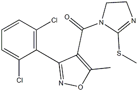 [3-(2,6-dichlorophenyl)-5-methylisoxazol-4-yl][2-(methylthio)-4,5-dihydro-1H-imidazol-1-yl]methanone Struktur