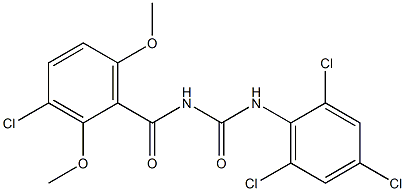 N-(3-chloro-2,6-dimethoxybenzoyl)-N'-(2,4,6-trichlorophenyl)urea Struktur