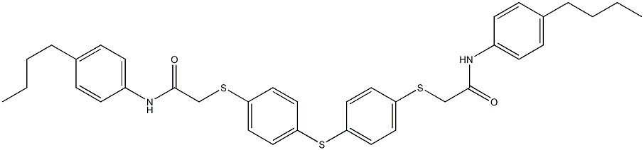 2-({4-[(4-{[2-(4-butylanilino)-2-oxoethyl]sulfanyl}phenyl)sulfanyl]phenyl}sulfanyl)-N-(4-butylphenyl)acetamide Struktur