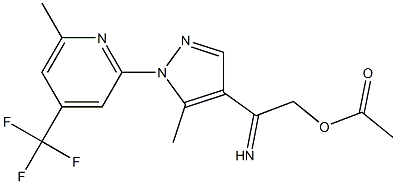 2-{4-[(acetyloxy)ethanimidoyl]-5-methyl-1H-pyrazol-1-yl}-6-methyl-4-(trifluoromethyl)pyridine Struktur