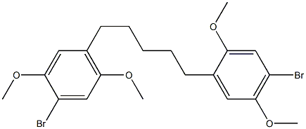 1-bromo-4-[5-(4-bromo-2,5-dimethoxyphenyl)pentyl]-2,5-dimethoxybenzene Struktur