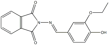 2-[(3-ethoxy-4-hydroxybenzylidene)amino]isoindoline-1,3-dione Struktur