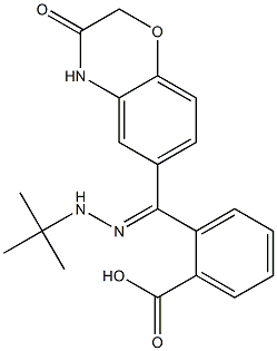 2-[[(E)-2-(tert-butyl)hydrazono](3-oxo-3,4-dihydro-2H-1,4-benzoxazin-6-yl)methyl]benzenecarboxylic acid Struktur