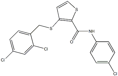 N-(4-chlorophenyl)-3-[(2,4-dichlorobenzyl)sulfanyl]-2-thiophenecarboxamide Struktur