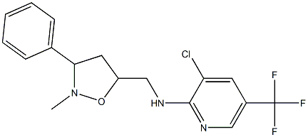 3-chloro-N-[(2-methyl-3-phenyltetrahydro-5-isoxazolyl)methyl]-5-(trifluoromethyl)-2-pyridinamine Struktur