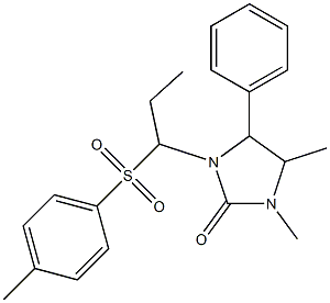 1,5-dimethyl-3-{1-[(4-methylphenyl)sulfonyl]propyl}-4-phenyltetrahydro-2H-imidazol-2-one Struktur