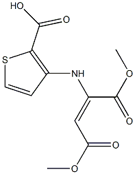 3-{[3-methoxy-1-(methoxycarbonyl)-3-oxoprop-1-enyl]amino}thiophene-2-carbox ylic acid Struktur