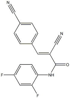 N1-(2,4-difluorophenyl)-2-cyano-3-(4-cyanophenyl)acrylamide Struktur