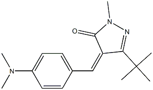 3-(tert-butyl)-4-{(Z)-[4-(dimethylamino)phenyl]methylidene}-1-methyl-1H-pyrazol-5-one Struktur