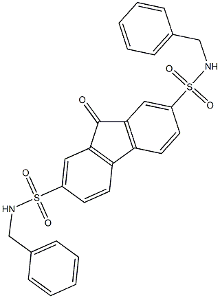 N2,N7-dibenzyl-9-oxo-9H-2,7-fluorenedisulfonamide Struktur