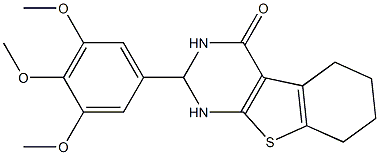 2-(3,4,5-trimethoxyphenyl)-1,2,3,4,5,6,7,8-octahydrobenzo[4,5]thieno[2,3-d]pyrimidin-4-one Struktur