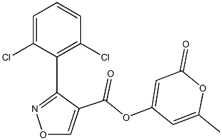 6-methyl-2-oxo-2H-pyran-4-yl 3-(2,6-dichlorophenyl)-4-isoxazolecarboxylate Struktur