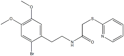 N1-(2-bromo-4,5-dimethoxyphenethyl)-2-(2-pyridylthio)acetamide Struktur