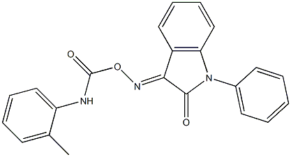 1-phenyl-3-{[(2-toluidinocarbonyl)oxy]imino}-1H-indol-2-one Struktur