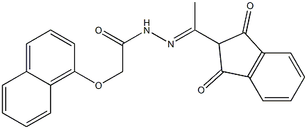 N'-[(E)-1-(1,3-dioxo-2,3-dihydro-1H-inden-2-yl)ethylidene]-2-(1-naphthyloxy)acetohydrazide Struktur