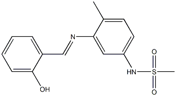 N-{3-[(2-hydroxybenzylidene)amino]-4-methylphenyl}methanesulfonamide Struktur