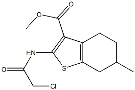 2-(2-Chloro-acetylamino)-6-methyl-4,5,6,7-tetrahydro-benzo[b]thiophene-3-carboxylic acid methyl ester Struktur