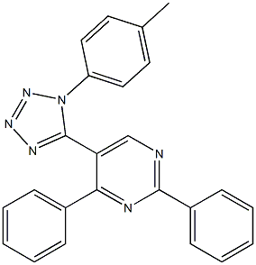 5-[1-(4-methylphenyl)-1H-1,2,3,4-tetraazol-5-yl]-2,4-diphenylpyrimidine Struktur