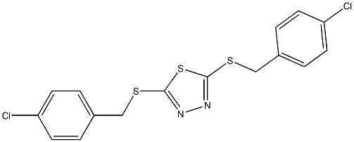 2,5-di[(4-chlorobenzyl)thio]-1,3,4-thiadiazole Struktur