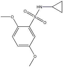 N1-cyclopropyl-2,5-dimethoxybenzene-1-sulfonamide Struktur