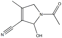 1-acetyl-2-hydroxy-4-methyl-2,5-dihydro-1H-pyrrole-3-carbonitrile Struktur