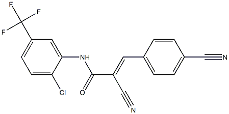 N1-[2-chloro-5-(trifluoromethyl)phenyl]-2-cyano-3-(4-cyanophenyl)acrylamide Struktur