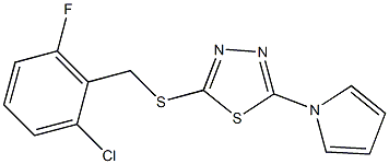 2-[(2-chloro-6-fluorobenzyl)thio]-5-(1H-pyrrol-1-yl)-1,3,4-thiadiazole Struktur