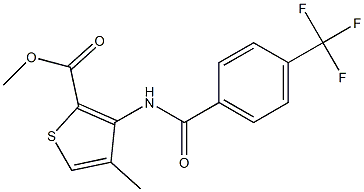 methyl 4-methyl-3-{[4-(trifluoromethyl)benzoyl]amino}thiophene-2-carboxylate Struktur