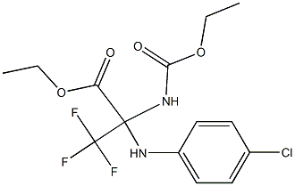 ethyl 2-(4-chloroanilino)-2-[(ethoxycarbonyl)amino]-3,3,3-trifluoropropanoate Struktur