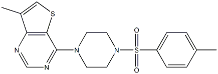 7-methyl-4-{4-[(4-methylphenyl)sulfonyl]piperazino}thieno[3,2-d]pyrimidine Struktur