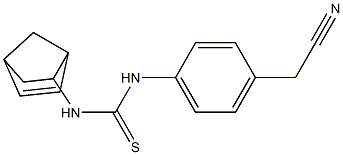 N-bicyclo[2.2.1]hept-5-en-2-yl-N'-[4-(cyanomethyl)phenyl]thiourea Struktur