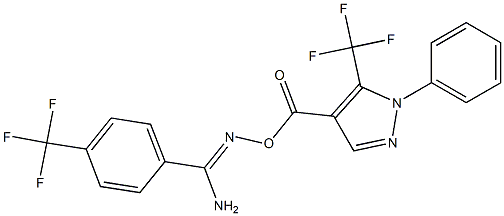 O1-{[1-phenyl-5-(trifluoromethyl)-1H-pyrazol-4-yl]carbonyl}-4-(trifluoromethyl)benzene-1-carbohydroximamide Struktur