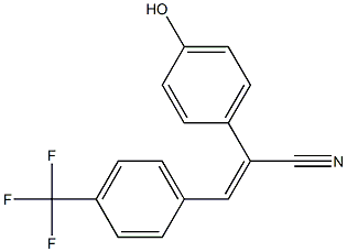 2-(4-hydroxyphenyl)-3-[4-(trifluoromethyl)phenyl]acrylonitrile Struktur