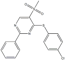 4-[(4-chlorophenyl)sulfanyl]-2-phenyl-5-pyrimidinyl methyl sulfone Struktur