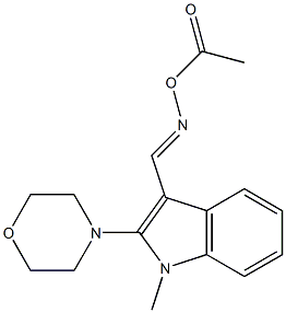 N-(acetyloxy)-N-[(E)-(1-methyl-2-morpholino-1H-indol-3-yl)methylidene]amine Struktur