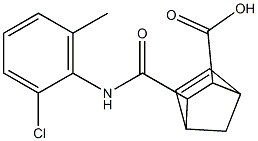 3-[(2-chloro-6-methylanilino)carbonyl]bicyclo[2.2.1]hept-5-ene-2-carboxylic acid Struktur