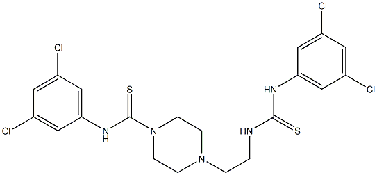 4-(2-{[(3,5-dichloroanilino)carbothioyl]amino}ethyl)-N-(3,5-dichlorophenyl)tetrahydro-1(2H)-pyrazinecarbothioamide Struktur