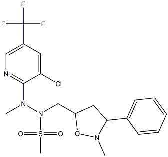 N'-[3-chloro-5-(trifluoromethyl)-2-pyridinyl]-N'-methyl-N-[(2-methyl-3-phenyltetrahydro-5-isoxazolyl)methyl]methanesulfonohydrazide Struktur