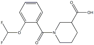 1-[2-(difluoromethoxy)benzoyl]piperidine-3-carboxylic acid Struktur