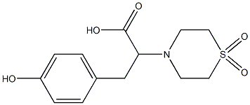 2-(1,1-dioxo-1lambda~6~,4-thiazinan-4-yl)-3-(4-hydroxyphenyl)propanoic acid Struktur