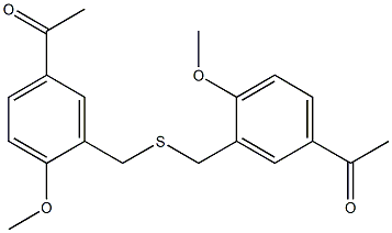 1-(3-{[(5-acetyl-2-methoxybenzyl)thio]methyl}-4-methoxyphenyl)ethan-1-one Struktur