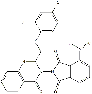 2-{2-[(2,4-dichlorophenoxy)methyl]-4-oxo-3,4-dihydroquinazolin-3-yl}-4-nitroisoindoline-1,3-dione Struktur