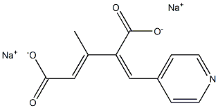 disodium 3-methyl-4-(pyridin-4-ylmethylene)pent-2-enedioate Struktur