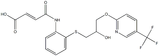 4-{2-[(2-hydroxy-3-{[5-(trifluoromethyl)-2-pyridyl]oxy}propyl)thio]anilino}-4-oxobut-2-enoic acid Struktur