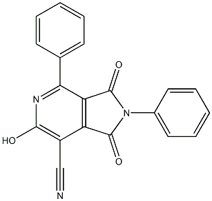 6-hydroxy-1,3-dioxo-2,4-diphenyl-2,3-dihydro-1H-pyrrolo[3,4-c]pyridine-7-carbonitrile Struktur